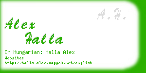 alex halla business card